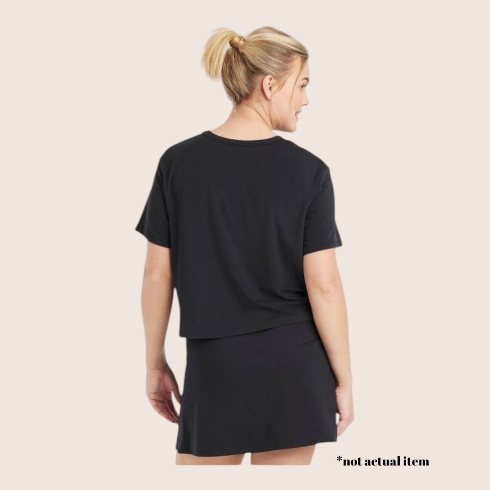 🖤 ALL IN MOTION ESSENTIAL CREWNECK SHORT SLEEVE TOP BLACK LARGE - Picture 5 of 8